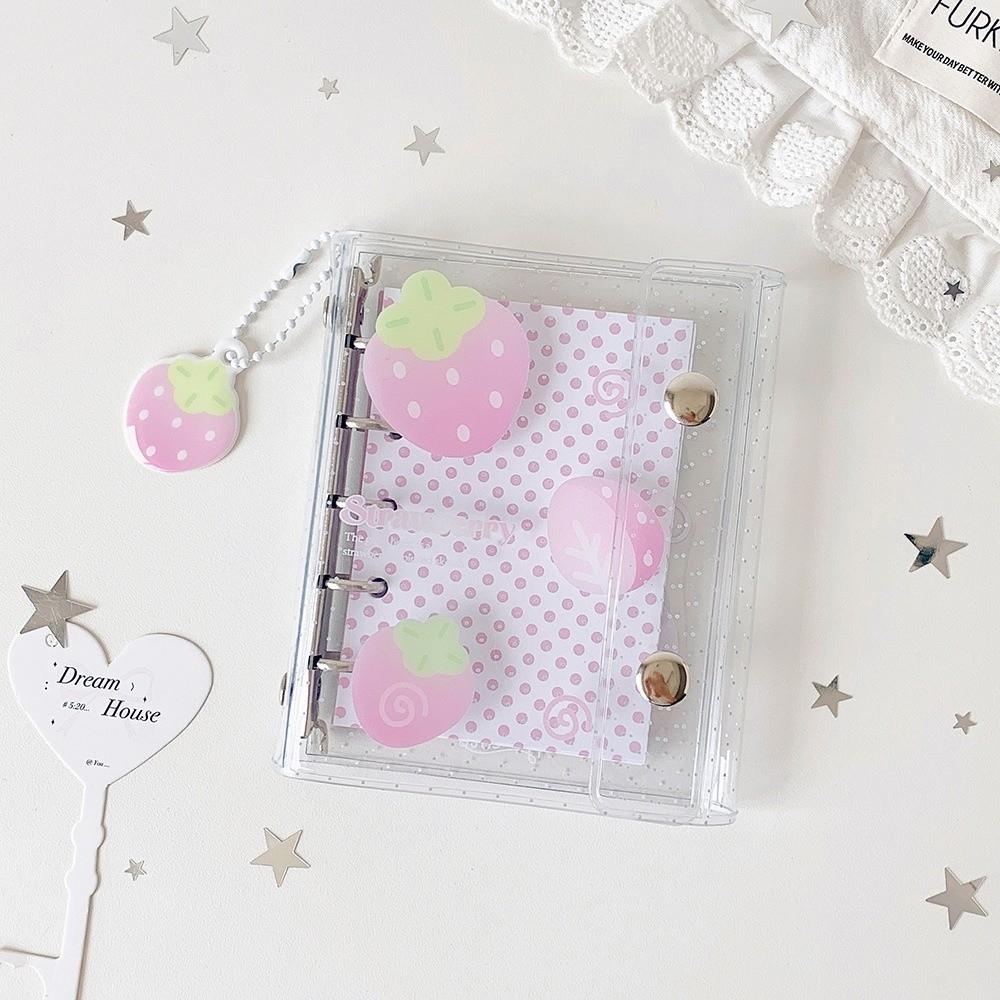 Fruit Print Binder Journal Clear Loose Leaf Planner Kawaii M5 Binder Notebook  Stationery Gift