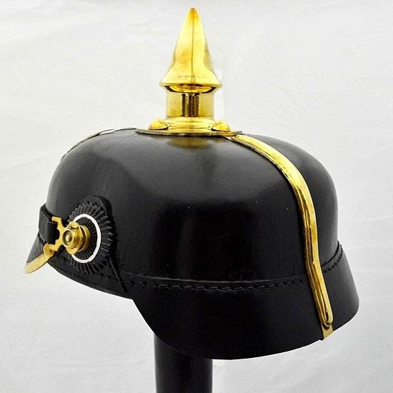 Royal Handicraft German Pickelhaube Helmet Spiked Leather Helmet Imperial Prussian Helmet Gift