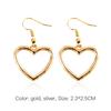 1 пара женских полых в форме сердца висячих серег-крючков в форме сердца, ювелирные изделия, подарок
