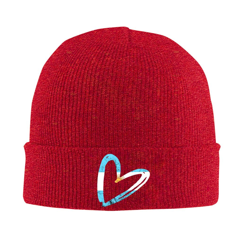 Argentinian Roots Heart Argentina Sun of May Knitted Hat Womens Unisexs Beanie Winter Hats  Hip Hop Cap
