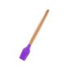 1pcs Purple Wooden Handle Silicone Kitchen Cooking Tools Heat Resistant Spoon Spatula Kitchenware Non-Stick Egg Beater Baking Utensils Accessories