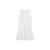 Round Neck Zipper Solid Color Short Sleeveless Dress Women Dresses White GWSD07955-0000