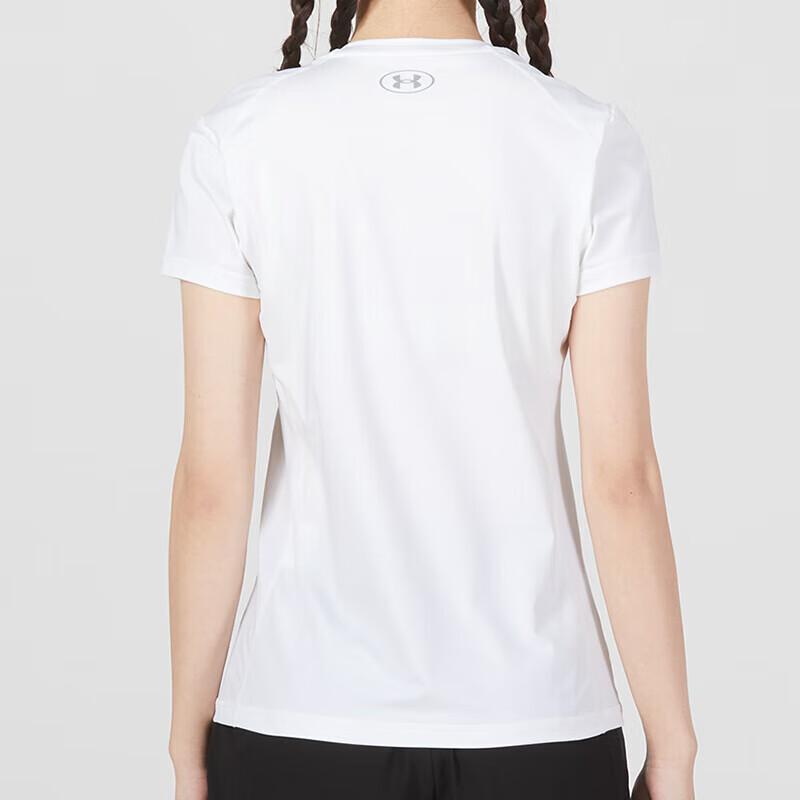 Under Armour Однотонный дышащий фитнес-пуловер для тренировок с принтом обтягивающая футболка женские топы белые 23500509-100