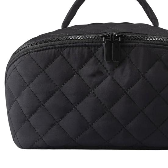 Женская дорожная косметичка, плоская, с несколькими карманами, водонепроницаемая стеганая сумка для туалетных принадлежностей для отпуска, для ежедневного использования