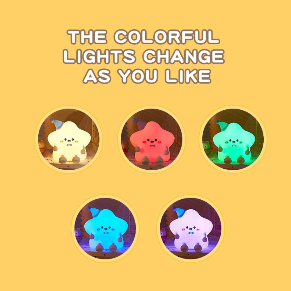 Soft Silicone Sleeping Lamp Colorful Light Bedside Light Cute Touch Table Lamp Kids Room