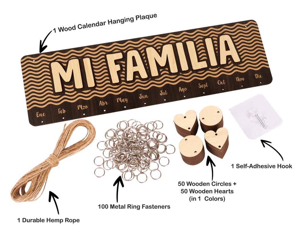Inkdotpot Деревянные календари дней рождения с подвесными датами, настенная табличка для отслеживания дней рождения своими руками, декор для фермерского дома