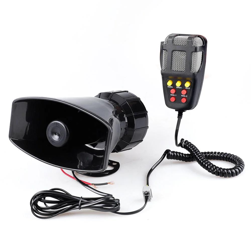 Автомобильная сигнализация гудок DC 12V 100W 125dB 7 Звук с микрофоном громкая сирена для мотоцикла автомобиль грузовик предупреждение громкоговоритель пластик полиция пожарные