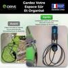 Support Câble Voiture Électrique E-Drive - Acier Thermolaqué Anti-UV, Sécurisé, Fabriqué en France, Type 2, 13x9cm