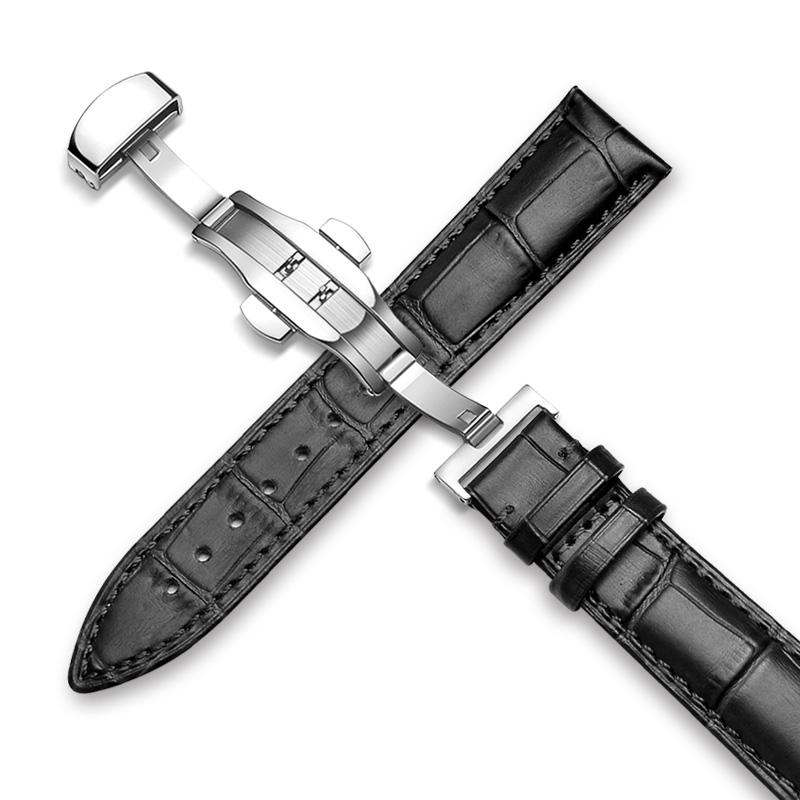 Браслет из натуральной кожи 18/20/22 мм + коробка для Tissot Seiko Samsung Galaxy 4 6 классический ремешок/46 мм/active 2/Huawei GT/2e/3 pro
