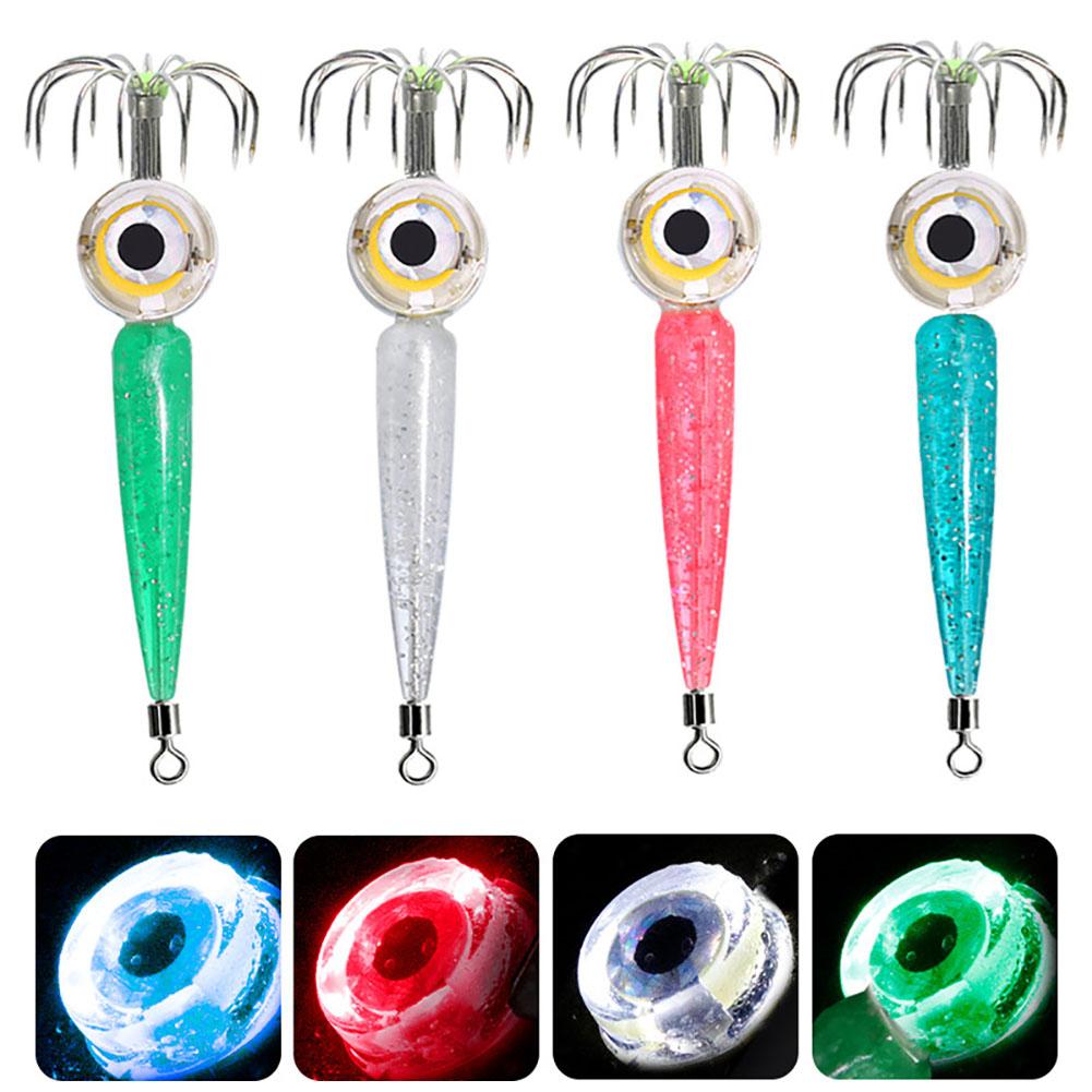 75mm Colorful Led Fish Light With Hook High Carbon Steel Underwater Fishing Squid Lamp Fish Tackle Equipment