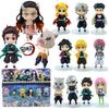 6pcs/set Q Version Demon Slayer Action Figure, Sitting Ghost Doll, Tanjiro, Nidouzi, Inosuke, Zenizu Movie Model Toys, gift box