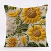 2/4 шт. Наволочки с мягкой подушкой на молнии 45x45 см Подсолнух и ромашка Наволочка для кроватной подушки 2D Цветочный принт Машинная стирка