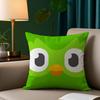 DDuolingo Owl DDuo Pillow Case Short Plush Print Cushion Cover Square Throw Pillow Covers Sofa Home Decor