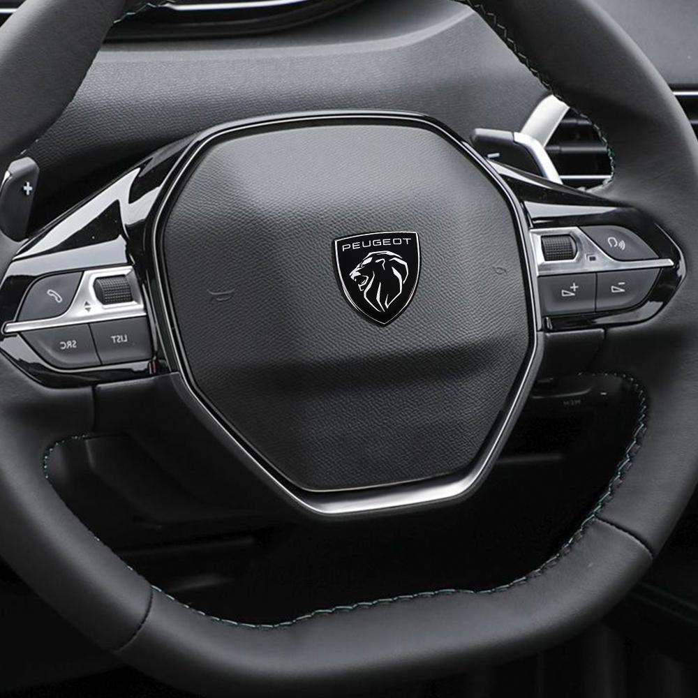 Car Steering Wheel Center Emblem Logo Cover Badge Decoration Stickers For Peugeot 107 2008 206 207 208 408 307 308 3008 Valve