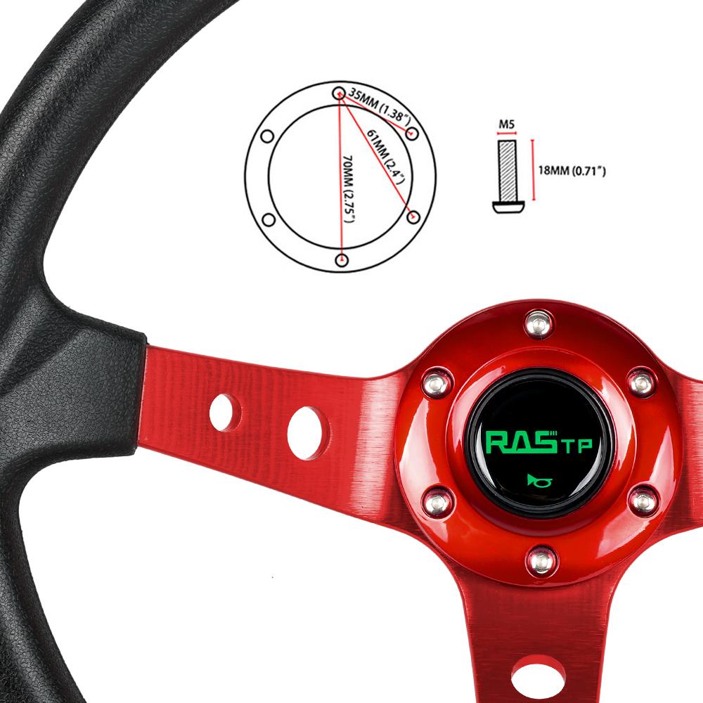 Universal 14inch 350mm Car Racing Steering Wheels Aluminium PU Deep Corn Dish Sport Drifting Steering Wheel STW020