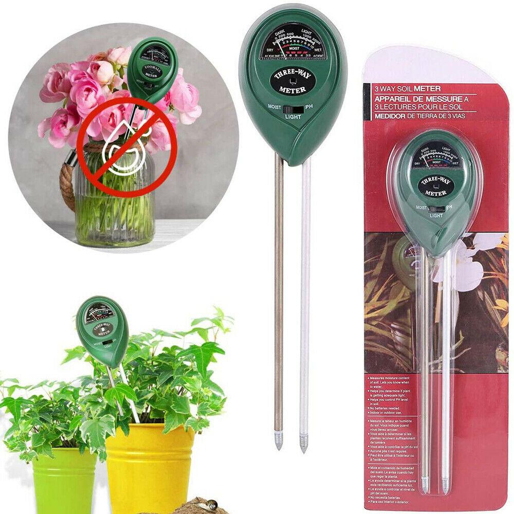 Multi-functional Moisture Sunlight Testing 3in1 Soil Tester pH Test Meter Acidity Sunlight Monitor