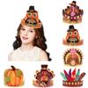 6-Piece Thanksgiving Themed Party Decoration Turkey Pumpkin Crown Hat Harvest Festival Party Supplies