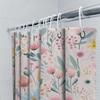 Bathroom Decor Personalized Shower Curtains for Families, Beautiful Floral Print In Pink Blue Colors – Modern Bathroom Accessori