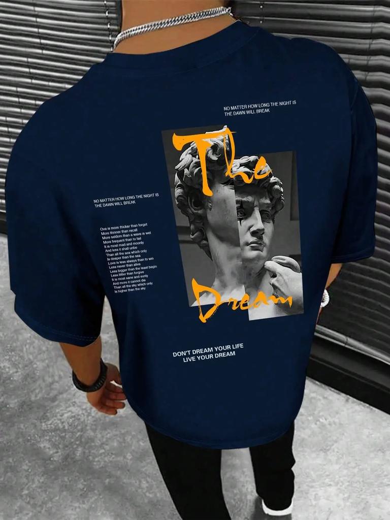 Не мечтай о своей жизни, живи своей мечтой, мужская одежда, модные летние футболки, уличная одежда, 100% хлопок, свободные топы, дышащая футболка