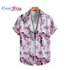 Men's Short Sleeved Shirt White Powder Plum Blossom Print Shirt for Men Casual Fashion Summer Vacation In Hawaii 2025 New Style