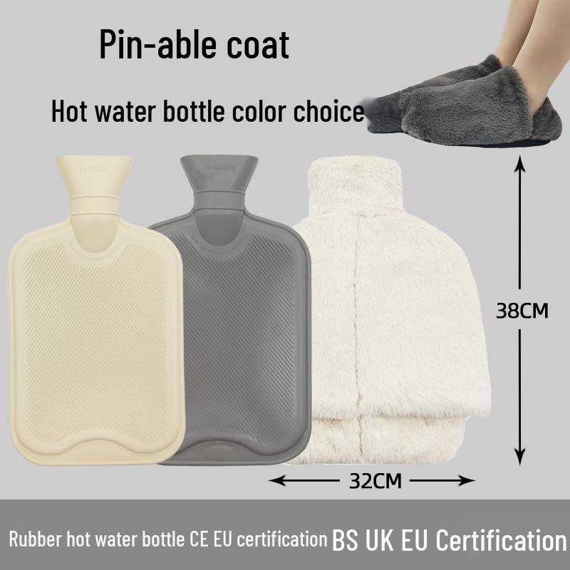 Explosion-Proof Hot Water Bottle: Rubber Design for Stomach and Feet, Long-Lasting Warmth