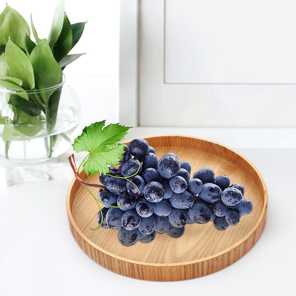 Round Wooden Tray Coffee Making Decorative Serving for Table Jewelry Organizer Cake Turntable Desktop Simple Sink