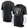 Мужская футболка с длинным рукавом для осени NFL Американский спорт На открытом воздухе Бег Фитнес Быстросохнущий Топ