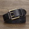 Men's Belt, Genuine Leather Belt, Men's Casual Retro Pin Buckle, Glossy First Layer Cowhide Lazy Belt