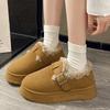 Женские ботинки на толстой подошве с меховым покрытием, утепленные антилыжные ботинки, женские зимние ботинки из утолщенного хлопка и бархата, женские ботинки