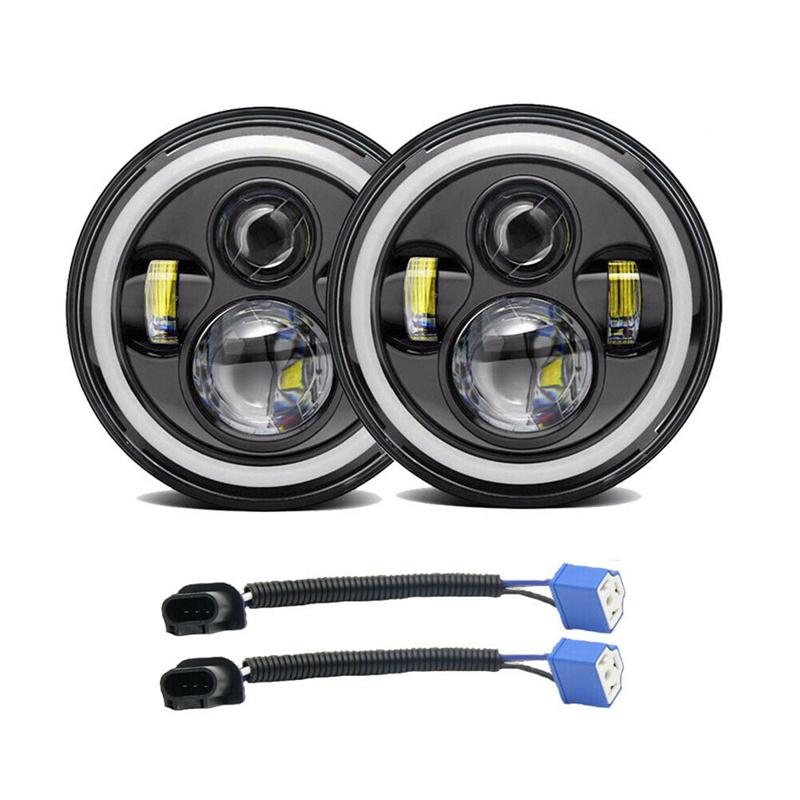 7 дюймов 150 Вт светодиодные фары DRL «ангельские глазки» для мотоцикла Davidson Honda Yamaha jeep