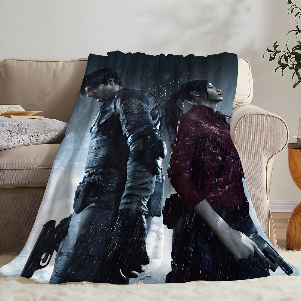 Game Resident Evil Throw Flannel Throw Blanket: Soft Kid-Friendly Warm Anti-Static All Season Washable Couch Bed Home