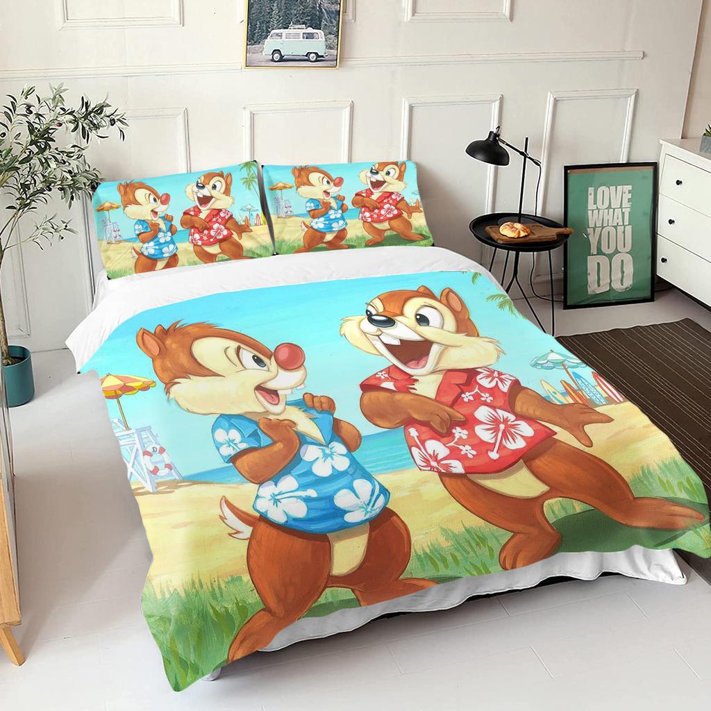 Чип и Дейл Спальный набор постельного белья пододеяльник Рождественские Подарки Комфорт Мультфильм С наволочкой подходит для детей и взрослых