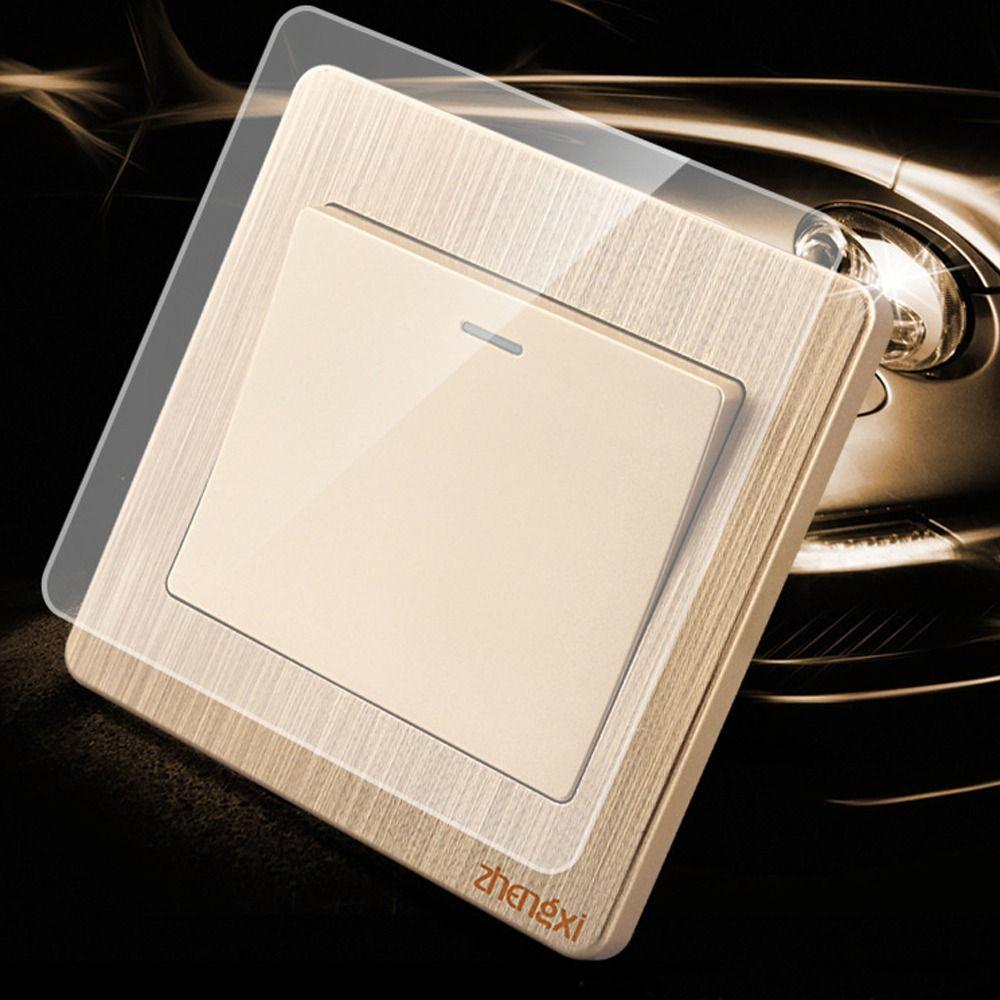 with LED Lamp Wall Switches Gold 1/2/3/4 Gang New Wall Light Switch Panel