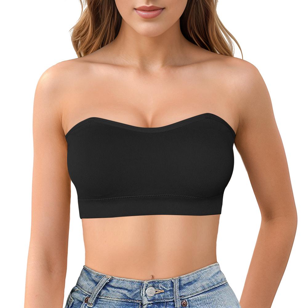Varsbaby Strapless Bandeau Bra for Women Non-Slip Padded Wireless Tube Top Bra