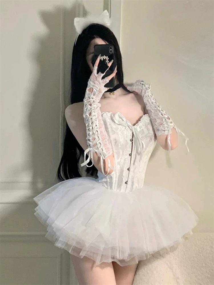 Милый косплей кролика, костюмы кролика для женщин, Новый год, открытая грудь, промежность, сексуальное эротическое белье, бандажный боди, плюс униформа