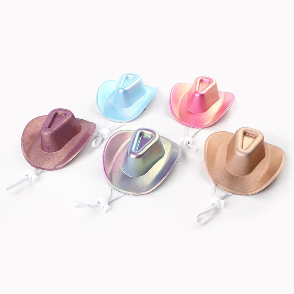 Регулируемая ковбойская шляпа для питомца, блестящая кепка для защиты от солнца, прочная шляпа-козырек для кошки, костюм для питомца