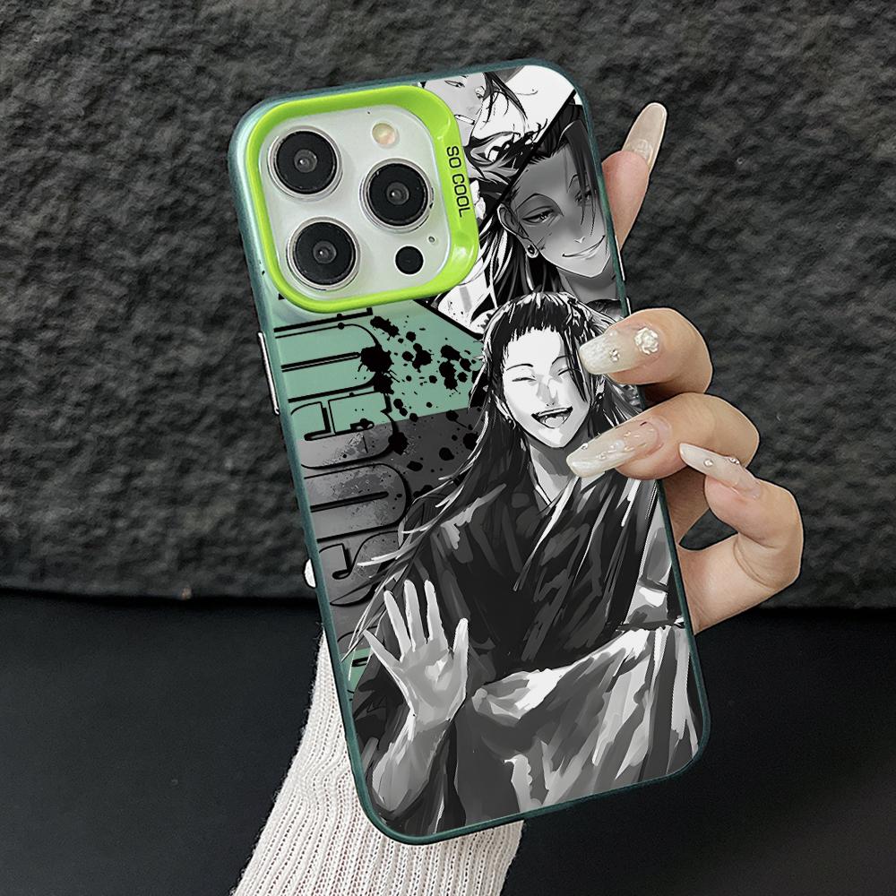 Чехол для телефона Jujutsu Kaisen Годжо Гэто для iPhone 17 Air 16 16e 15 14 Plus 13 12 11 Pro Max X Xs XR 8 Цветной Серебристый Жесткий Чехол