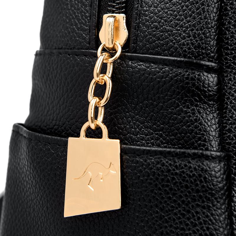 Large Capacity Backpack Women's Travel Backpack Soft Leather Lightweight School Bag