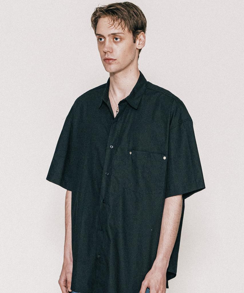 VASTIC Oversized Cotton Half Shirt_Black