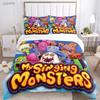 Забавный набор постельного белья My Singing Monster на все сезоны: пододеяльник, одеяло, наволочки. Односпальный/Двуспальный/Полуторный/Двуспальный
