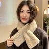 New Imitation Rex Rabbit Fur Cross Scarf Windproof Coldproof Neck Collar Thick Keep Warm Knitted Neckerchief Women