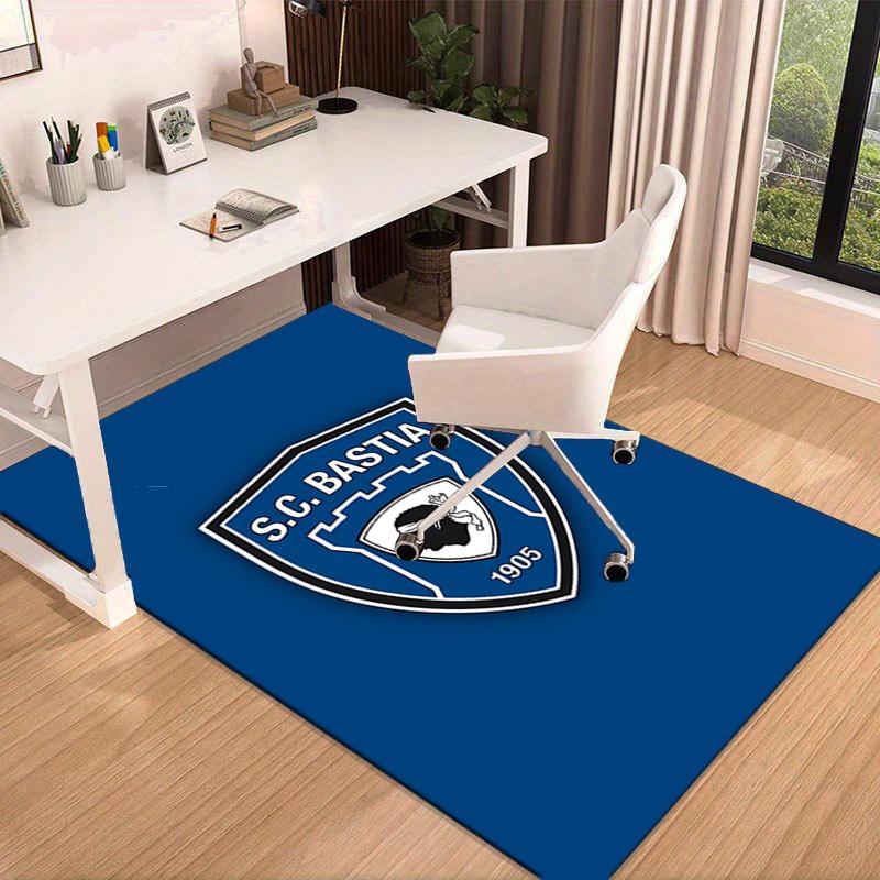 Sc Bastia Football Crest Area Rug Office rug, Chair Rug, Decor Carpet Livingroom bedroom Mat, Large Size Fan gifts Christmas gifts