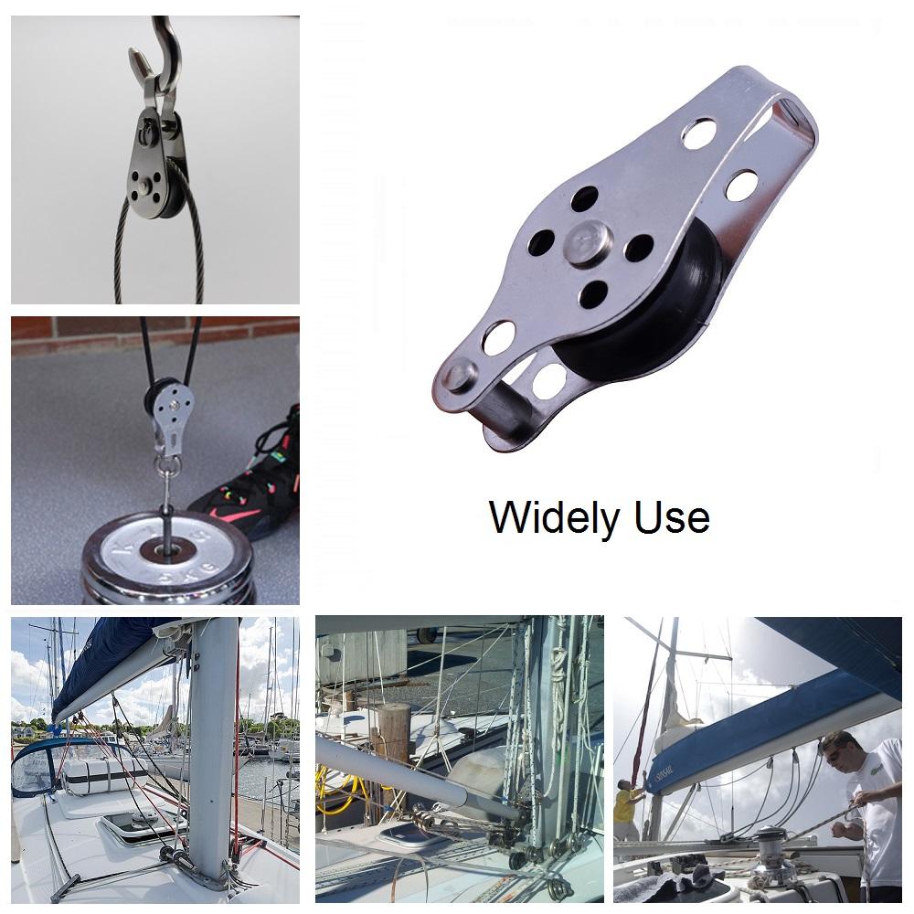 1/2/5 шт. 316 нержавеющая сталь шкив 60 мм блоки тросовый шкив нейлоновый шкив одинарная крепежная проушина для троса 2 мм до 8 мм