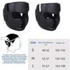 Full Covered Kick Boxing Helmets PU Leather Training Sparring Headgear Helmets Martial Art Headgear Protector Enduring  black red