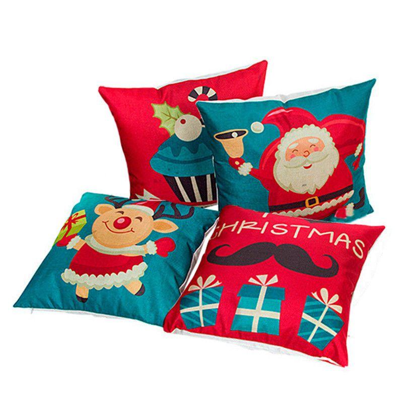 Luxurious Christmas Pillow Case Glitter Cotton Linen Sofa Throw Cushion Cover For Cozy Living