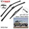 3PCS Wiper Blades For Opel Astra H Van Hatchback Estate 5 Door 2004-2009 22" 18" 12" Fit Front Windshield Windscreen Window Brushes Cutter Accessories
