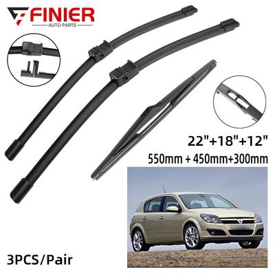 3 шт. щетки стеклоочистителя для Opel Astra H Van Hatchback Estate 5 дверей 2004-2009 22 "18" 12" подходят для переднего лобового стекла, щетки для окон, резак, аксессуары