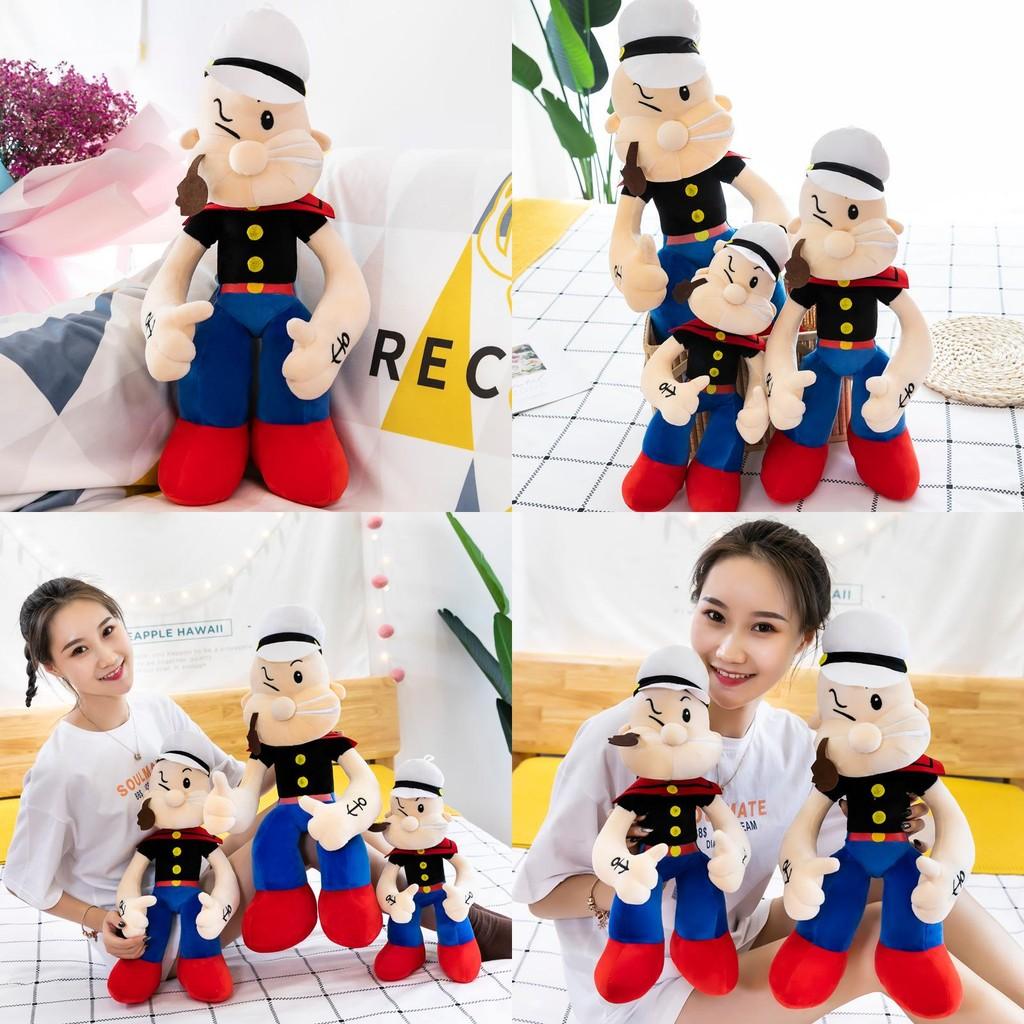 Super Soft Plush Popeye And Mario Stuffed Toy Figure For Kids Birthday Gift 50cm 60cm 70cm