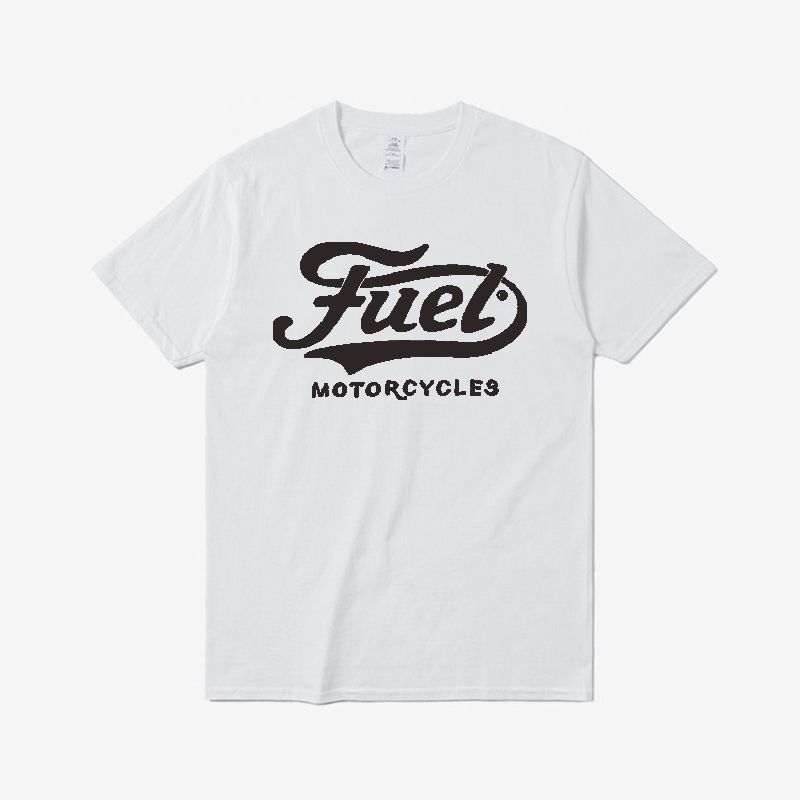 Fuel Label Tshirt Motorcycle Print Tshirt Summer Luxury Cotton Tshirts for Men and Women Short Sleeves