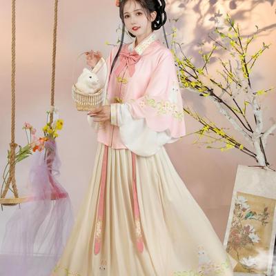 Женский повседневный костюм Hanfu длиной до талии в китайском стиле с квадратным воротником Fairy
